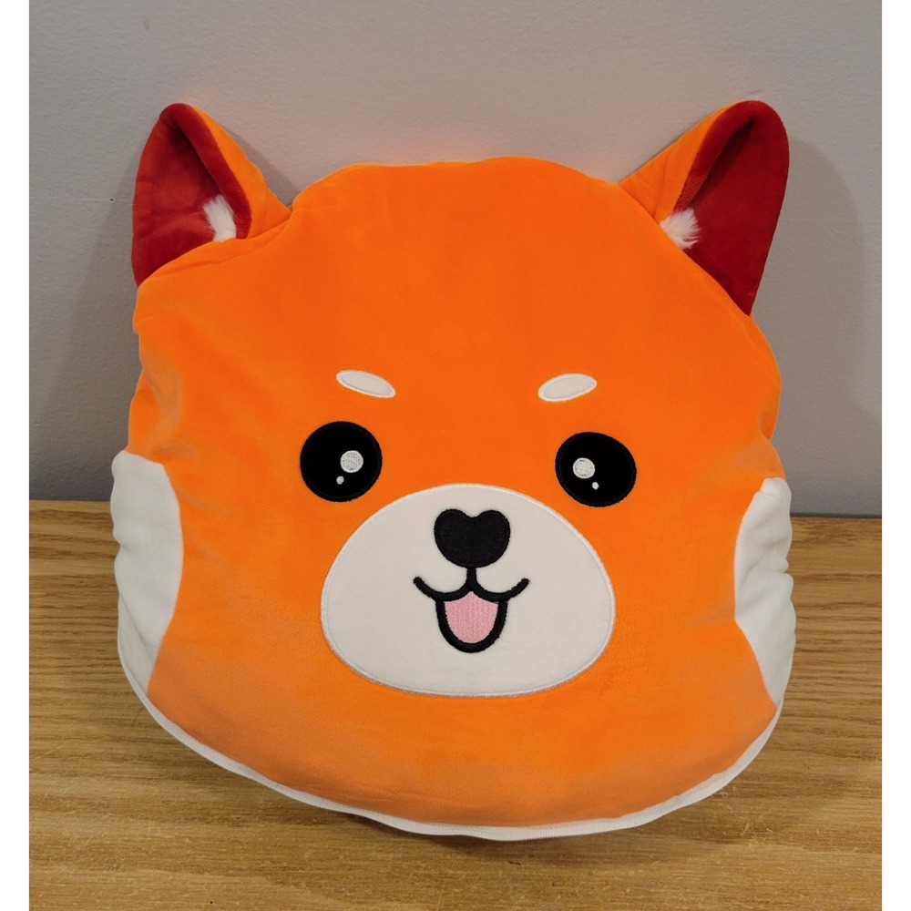 Mewaii 14" Reversible Shiba Inu and Panda Plush Pillow 2-in-1 Squishy Cushion